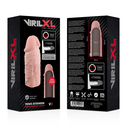 VIRILXL - EXTENSÃO DE PÊNIS NATURAL DE SILICONE LÍQUIDO V3 - Sexshoptuga 