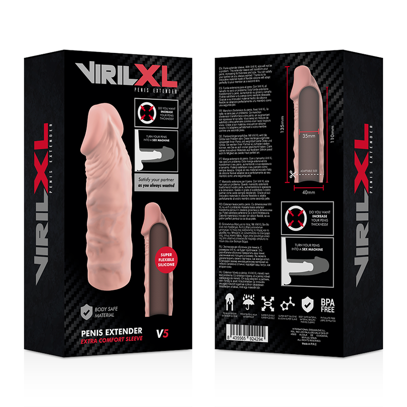 VIRILXL - EXTENSÃO DE PÊNIS NATURAL DE SILICONE LÍQUIDO V5 - Sexshoptuga 