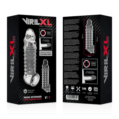 VIRILXL - EXTENSÃO DO PÊNIS E BAINHA V11 TRANSPARENTE - Sexshoptuga 