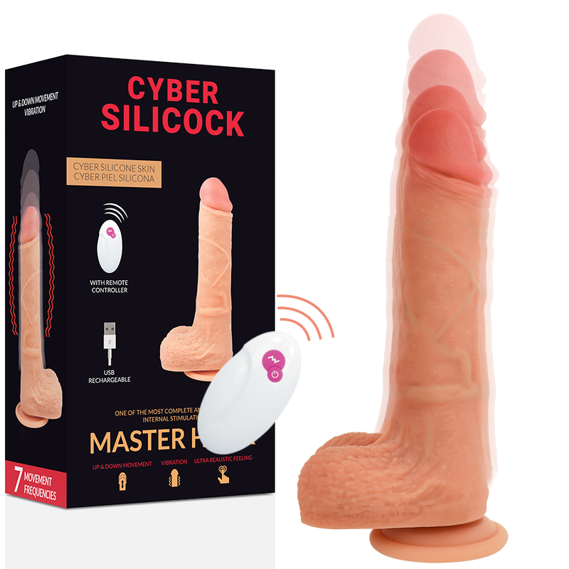 CYBER SILICOCK - CONTROLE REMOTO REALÍSTICO MASTER HUCK 20.9 CM -O- 4 CM - Sexshoptuga  Sexshoptuga 