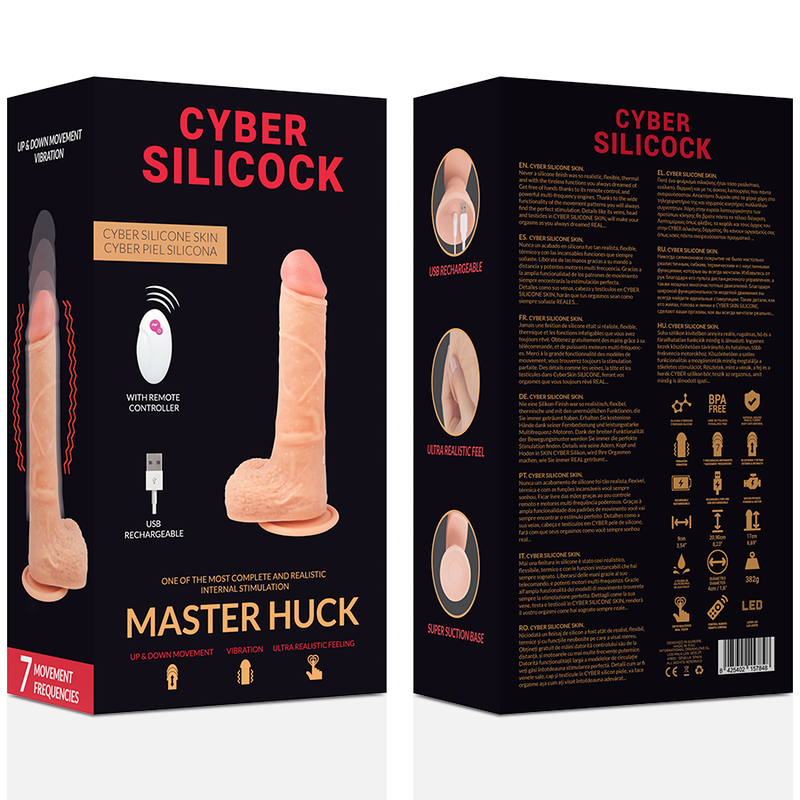 CYBER SILICOCK - CONTROLE REMOTO REALÍSTICO MASTER HUCK 20.9 CM -O- 4 CM - Sexshoptuga  Sexshoptuga 