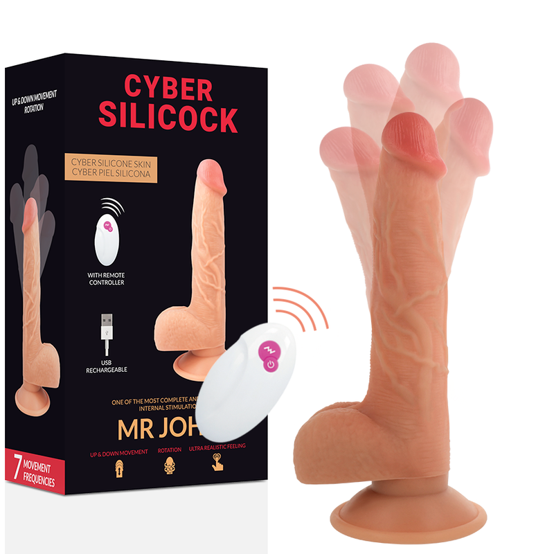 CYBER SILICOCK - CONTROLE REMOTO REALÍSTICO MR JOHN 23.88 CM -O- 4.3 CM - Sexshoptuga  Sexshoptuga 