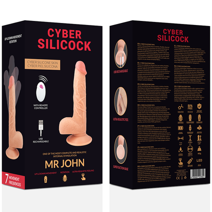 CYBER SILICOCK - CONTROLE REMOTO REALÍSTICO MR JOHN 23.88 CM -O- 4.3 CM - Sexshoptuga 