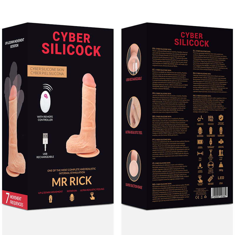 CYBER SILICOCK - CONTROLE REMOTO REALÍSTICO MR RICK 20.9 CM -O- 4 CM - Sexshoptuga  Sexshoptuga 