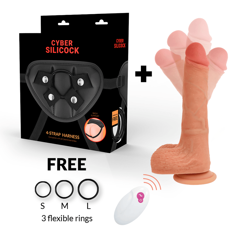 CYBER SILICOCK - STRAP-ON MR RICK CONTROLE REMOTO - Sexshoptuga 