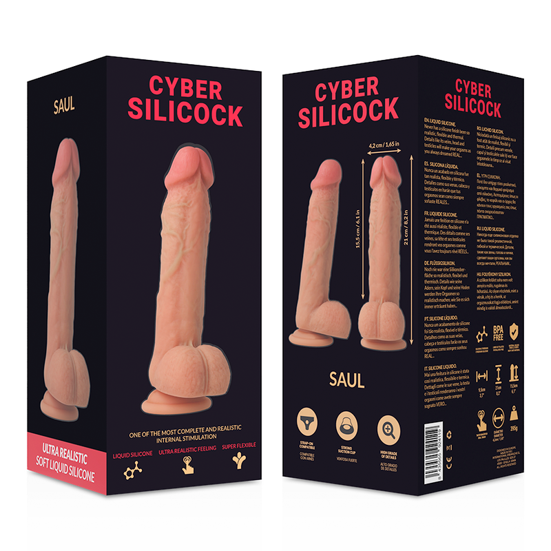 CYBER SILICOCK - SAUL ULTRA REALISTIC SOFT LIQUID SILICONE 21 CM -O- 4.2 CM - Sexshoptuga  Sexshoptuga 