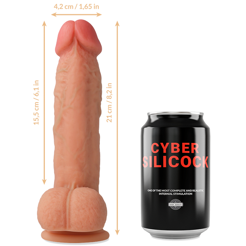 CYBER SILICOCK - STRAP-ON SAUL SILICONE LÍQUIDO COM 3 ANÉIS GRTIS 15.5 CM -O- 4.2 CM Sexshoptuga 