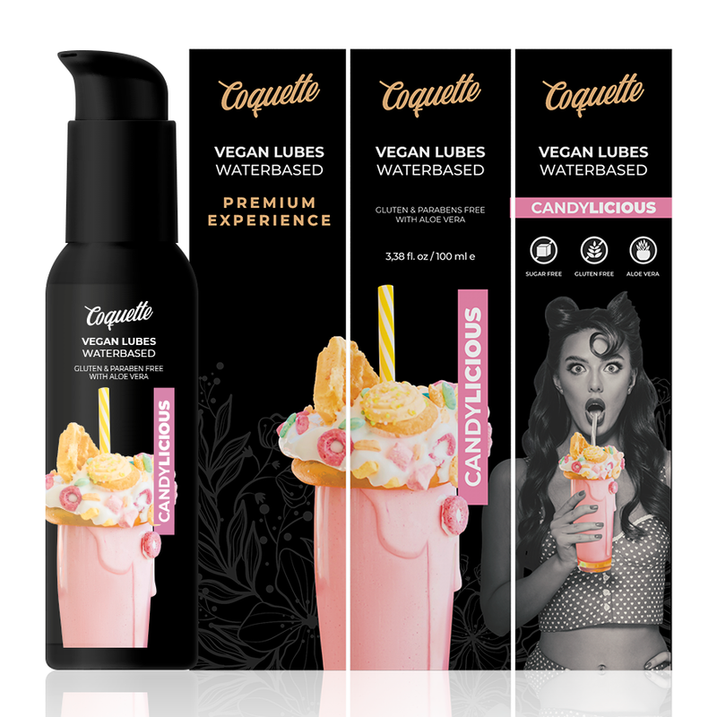 COQUETTE CHIC DESIRE - LUBRIFICANTE VEGANO CANDYLICIOSO PREMIUM EXPERIENCE 100ML - Sexshoptuga  Sexshoptuga 