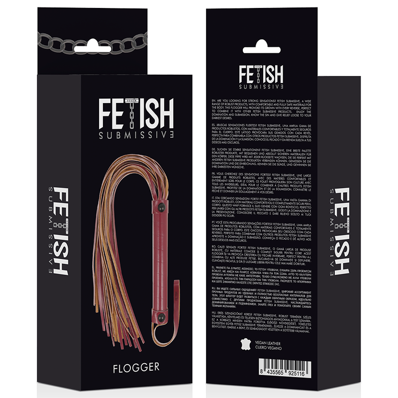 FETISH SUBMISSIVE DARK ROOM - CHICOTE DE COURO VEGANO - Sexshoptuga  Sexshoptuga 