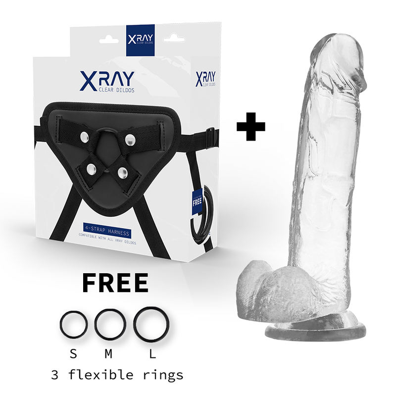 X RAY - ARNÊS + DILDO COM BOLAS 22 CM -O- 4.6 CM Sexshoptuga 