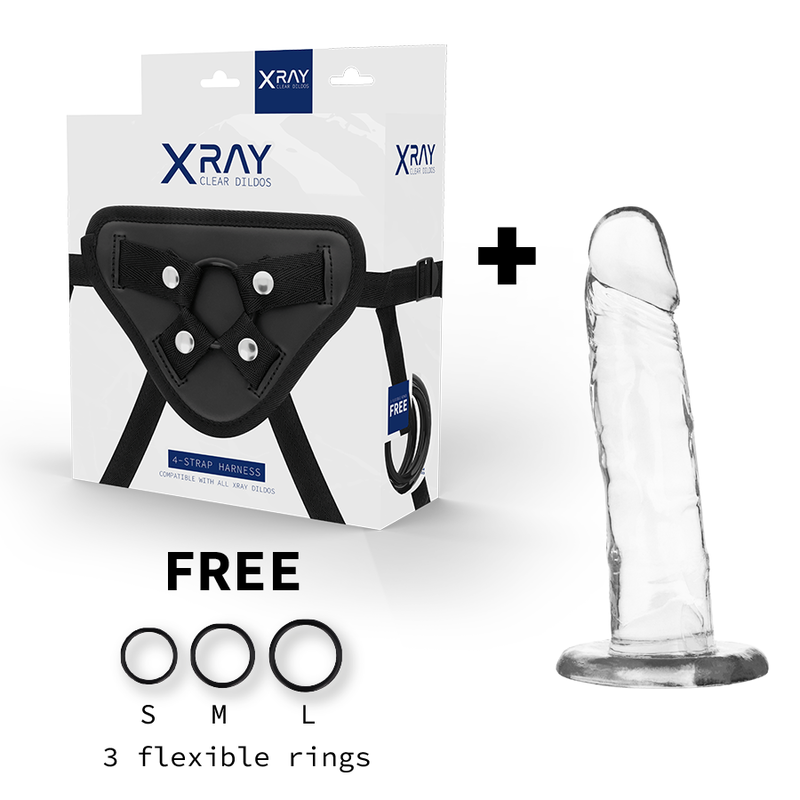 X RAY - ARNÊS + DILDO TRANSPARENTE 18 CM -O- 4 CM Sexshoptuga 