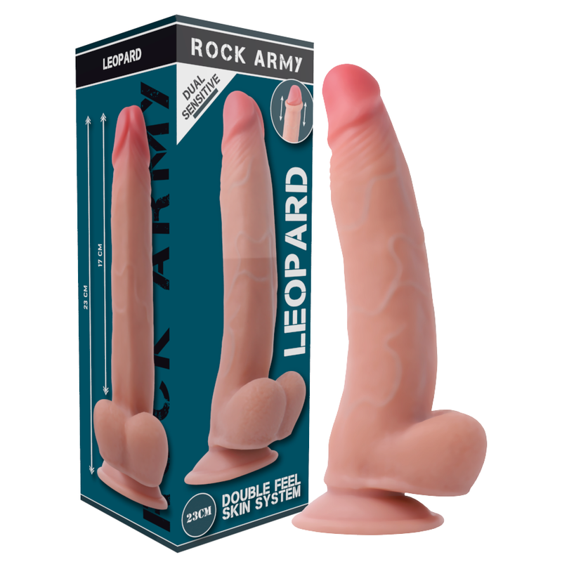 ROCKARMY - ARNÊS + LEOPARDO DUPLA DENSIDADE 23 CM -O- 4.77 CM Sexshoptuga 