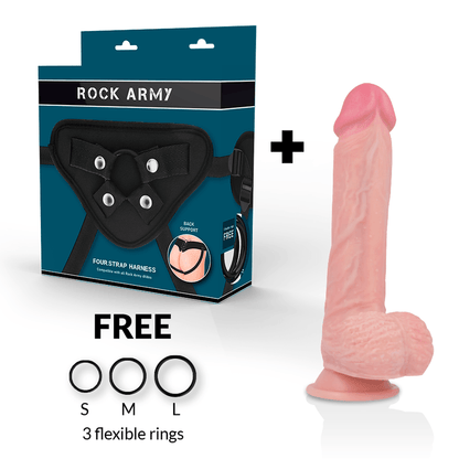 ROCKARMY - ARNÊS + SILICONE LÍQUIDO PREMIUM SPITFIRE REALISTA 21 CM -O- 4.62 CM - Sexshoptuga 