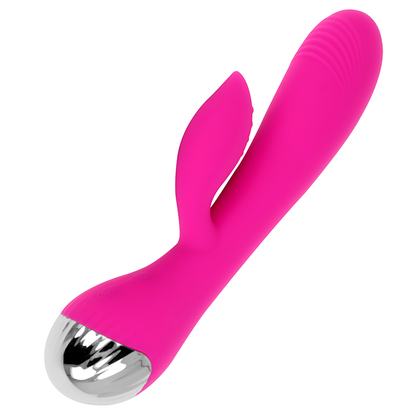 OHMAMA - VIBRADOR RECARREGÁVEL COM COELHO 10 MODOS DE VIBRAÇÃO 19 CM - Sexshoptuga 