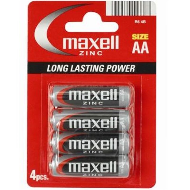 MAXELL - PILA SALINA MANGANESO AA R6 * 4 UNIDADES - Sexshoptuga  Sexshoptuga 