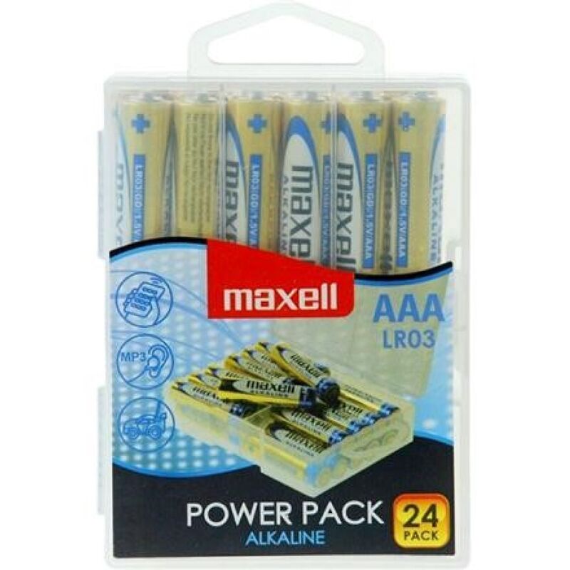 MAXELL - PACOTE DE PILHA ALCALINA AAA LR03 * 24 PILHAS - Sexshoptuga  Sexshoptuga 