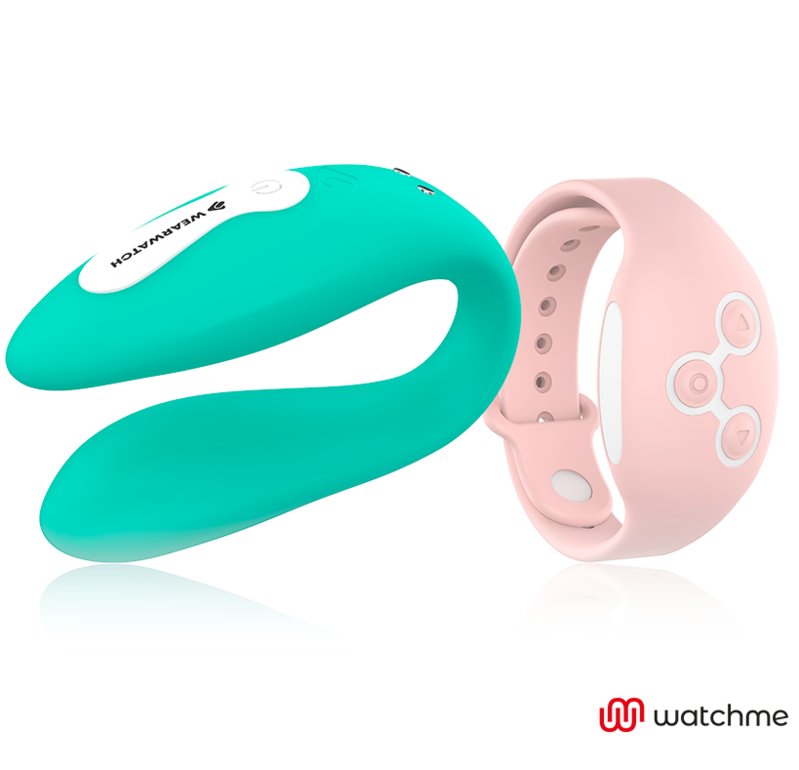 WEARWATCH - VIBRADOR DE TECNOLOGIA DUAL WATCHME ÁGUA DO MAR / ROSA - Sexshoptuga 