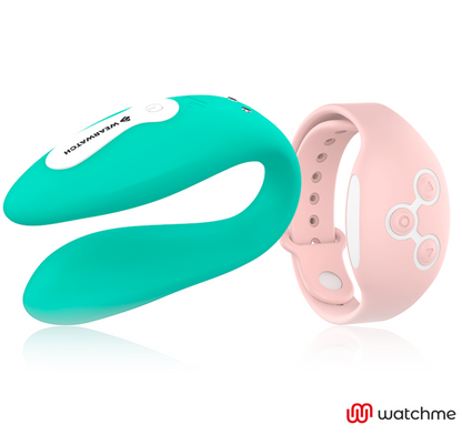 WEARWATCH - VIBRADOR DE TECNOLOGIA DUAL WATCHME ÁGUA DO MAR / ROSA - Sexshoptuga 