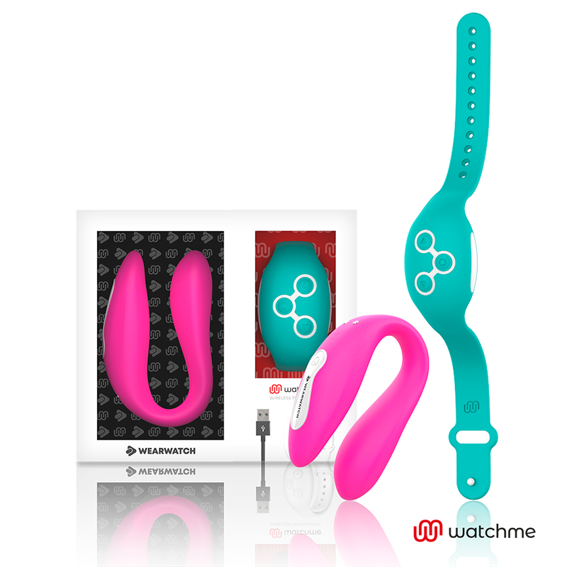 WEARWATCH - VIBRADOR WATCHME DE TECNOLOGIA DUPLA FÚCSIA / ÁGUA DO MAR - Sexshoptuga 