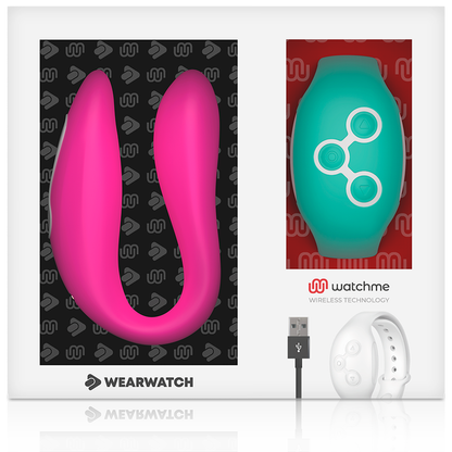 WEARWATCH - VIBRADOR WATCHME DE TECNOLOGIA DUPLA FÚCSIA / ÁGUA DO MAR - Sexshoptuga 