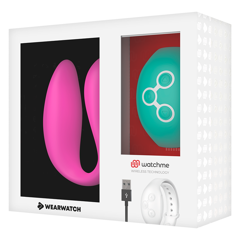 WEARWATCH - VIBRADOR WATCHME DE TECNOLOGIA DUPLA FÚCSIA / ÁGUA DO MAR - Sexshoptuga 