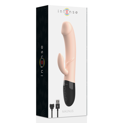 INTENSE - VIBRADOR RECARREGVEL MAGNUS DUAL NATURAL - Sexshoptuga 