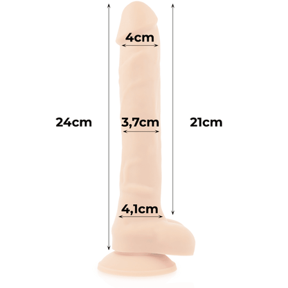 COCK MILLER - HARNESS + SILICONE DENSITY ARTICULABLE COCKSIL 24 CM