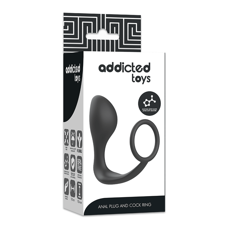 ADDICTED TOYS - PLUG ANAL COM ANEL DE SILICONE PRETO - Sexshoptuga  Sexshoptuga 