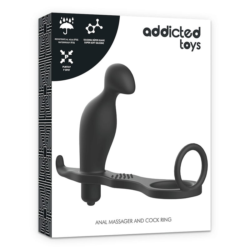 ADDICTED TOYS - PLUG ANAL - COM ANEL DE SILICONE PRETO 12 CM - Sexshoptuga  Sexshoptuga 