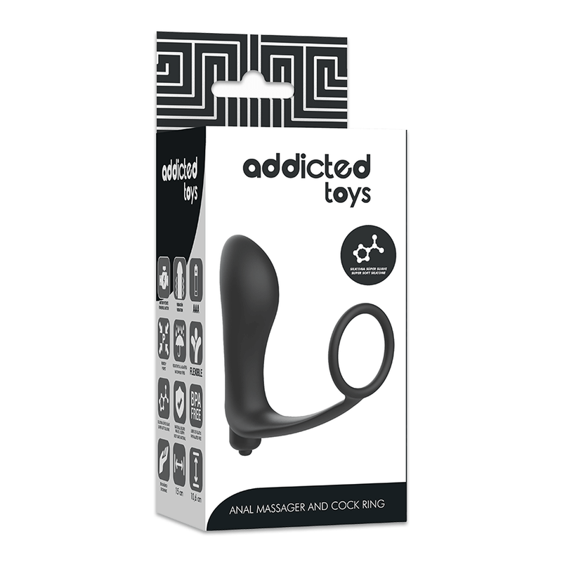 ADDICTED TOYS - PLUG ANAL VIBRATÓRIO COM ANEL PARA PÊNIS - Sexshoptuga  Sexshoptuga 