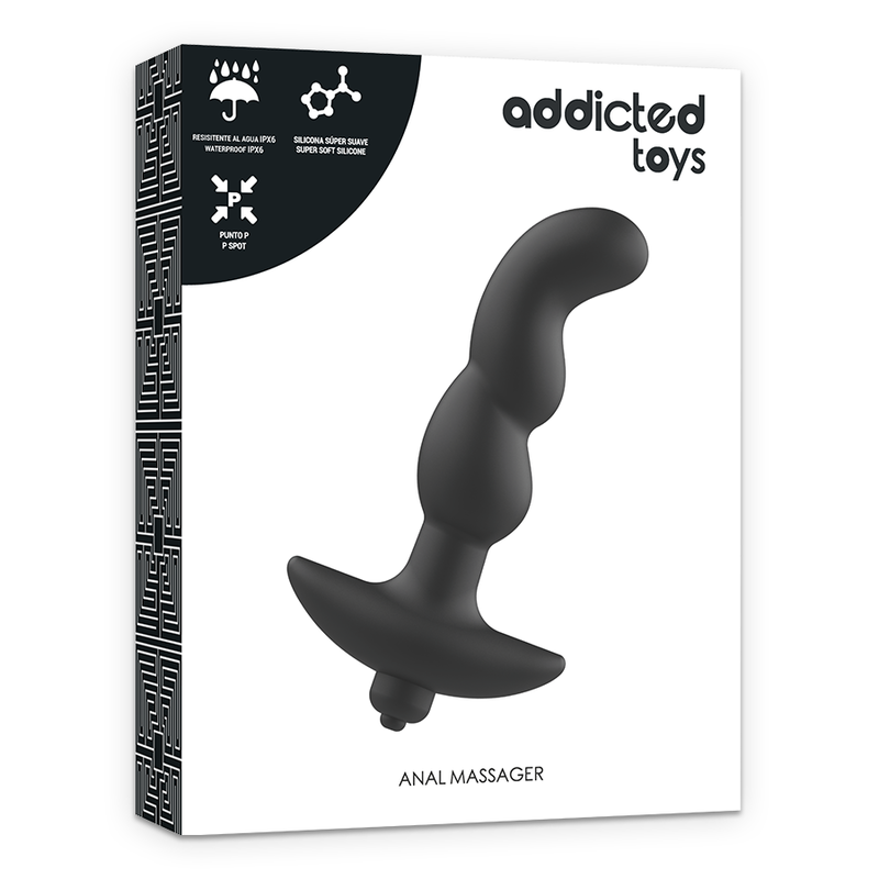 ADDICTED TOYS - MASSAGER ANAL COM VIBRAO PRETA MODELO 2 - Sexshoptuga  Sexshoptuga 