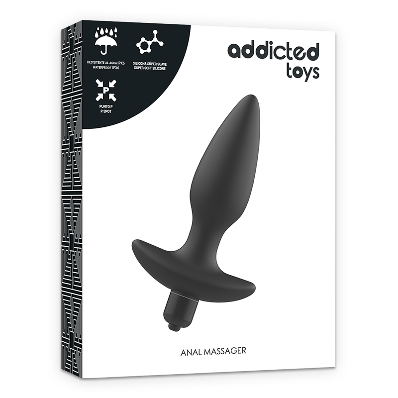 ADDICTED TOYS - MASSAGER PLUG ANAL COM VIBRAO PRETO - Sexshoptuga 