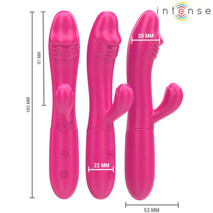 INTENSE - IVY VIBRADOR FLEXÍVEL 10 VIBRAÇÕES COM LÍNGUA ESTIMULANTE ROSA - Sexshoptuga 