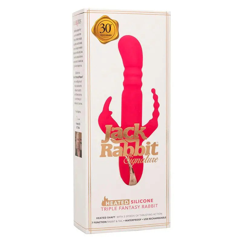 CALEXOTICS - JACK FANTASY VIBRADOR TRIPLO AQUECIDO COELHO ROSA - Sexshoptuga 