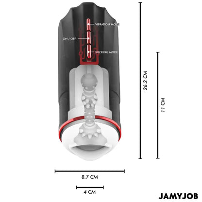 JAMYJOB - MASTURBADOR BOCAL AUTOMÁTICO MEGABITE 5 MODOS DE SUCÇÃO E VIBRAÇÃO - Sexshoptuga 