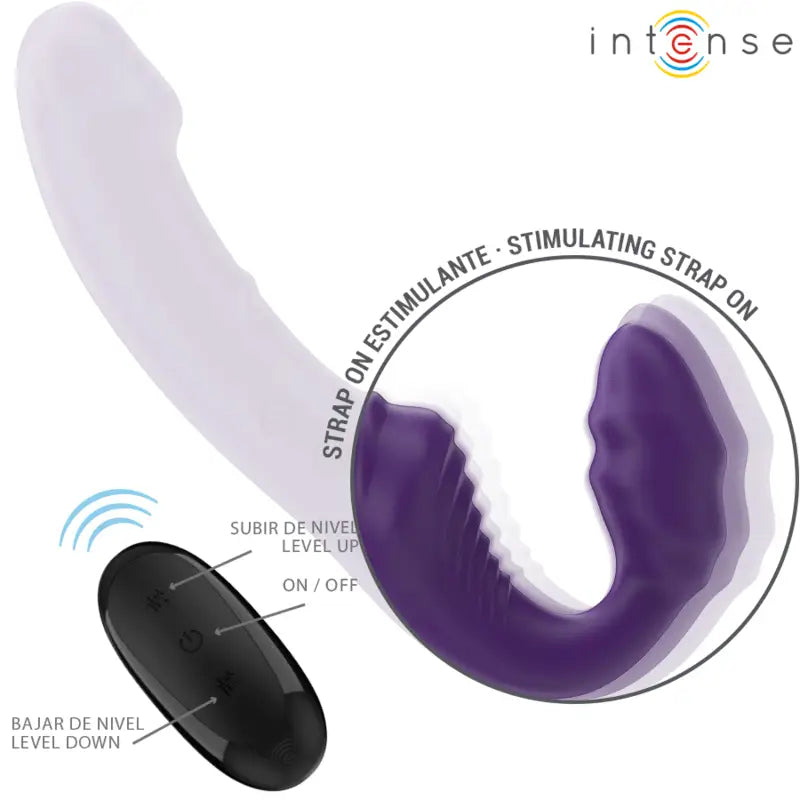 INTENSE - JILL VIBRADOR DUPLO 20 CM ROXO CONTROLE REMOTO - Sexshoptuga 