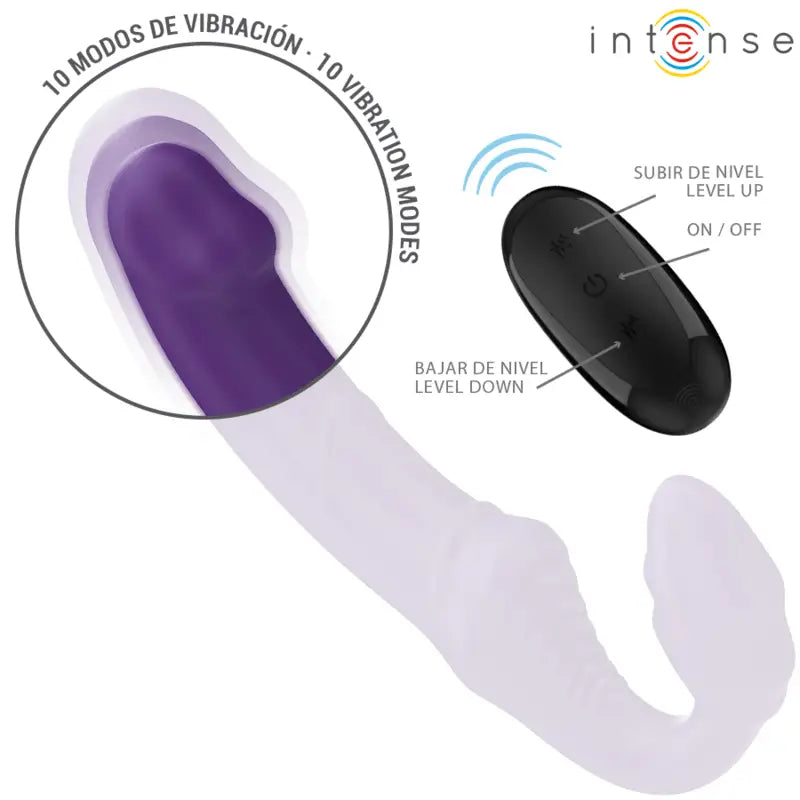 INTENSE - JILL VIBRADOR DUPLO 20 CM ROXO CONTROLE REMOTO - Sexshoptuga 