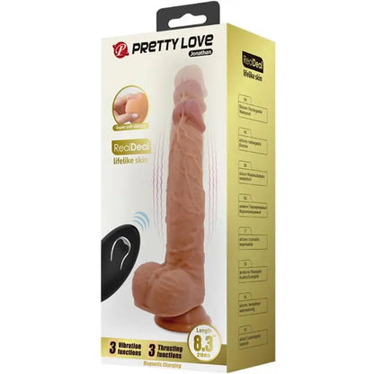 PRETTY LOVE - JONATHAN SILICONE DILDO 3 VIBRAÕES + 3 MEDIDAS DE INSERO CONTROLE REMOTO 21 CM - Sexshoptuga 