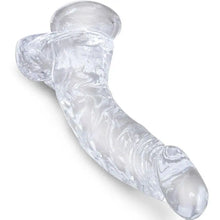 KING COCK - CLEAR PÊNIS CURVADO REALISTA COM BOLAS 16.5 CM TRANSPARENTE - Sexshoptuga  Sexshoptuga 