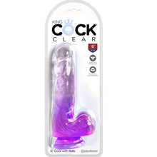 KING COCK - CLEAR PÊNIS REALÍSTICO COM BOLAS 13.5 CM ROXO - Sexshoptuga  Sexshoptuga 