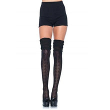 LEG AVENUE - MEIAS DE RENDA PRETAS COM BABADOS - Sexshoptuga  Sexshoptuga 