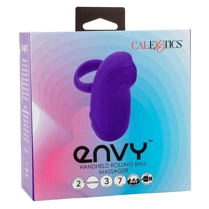 CALEXOTICS - ENVY HANDHELD ROLLING BALL MASSAGER 7 VIBRAÇÕES ROXO - Sexshoptuga 