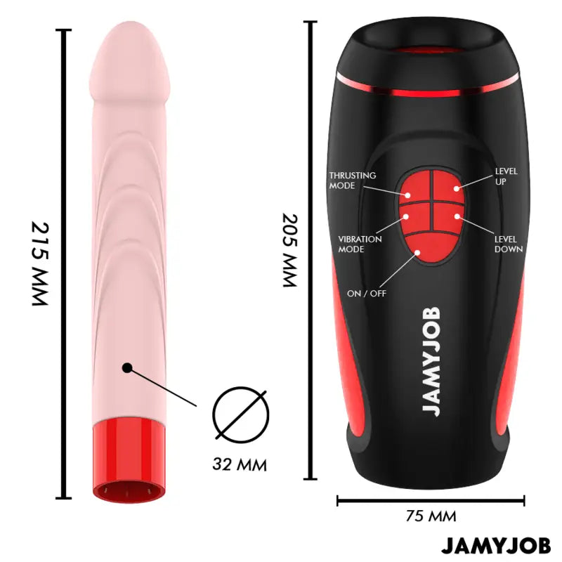 JAMYJOB - MASTURBADOR AUTOMÁTICO BASE PYSTON COM DILDO DE CONTROLE REMOTO - Sexshoptuga 