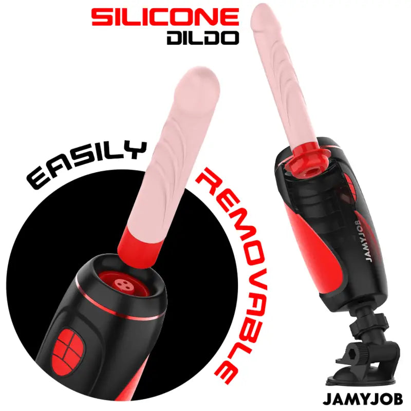 JAMYJOB - MASTURBADOR AUTOMÁTICO BASE PYSTON COM DILDO DE CONTROLE REMOTO - Sexshoptuga 