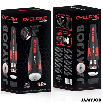 JAMYJOB - MASTURBADOR AUTOMÁTICO DE VAGINA CYCLONE 10 MODOS DE ROTAÇÃO E IMPULSO - Sexshoptuga 