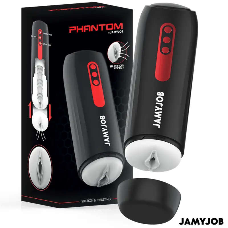 JAMYJOB - MASTURBADOR AUTOMÁTICO PHANTOM VAGINA 5 MODOS DE SUCÇÃO E IMPULSO - Sexshoptuga 