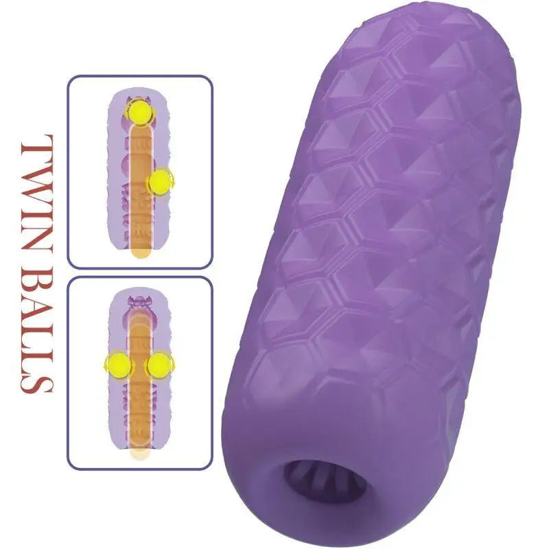 PRETTY LOVE - MASTURBADOR MASCULINO TWIN BALLS ROXO - Sexshoptuga 