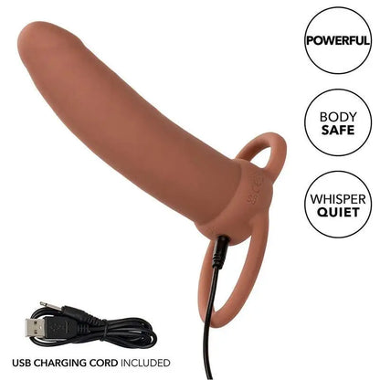 CALEXOTICS - MAXX THICK DUAL PENETRATOR 10 VIBRAÇÕES MARROM - Sexshoptuga 