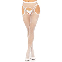 LEG AVENUE - MEIAS DE REDE CROTCHLESS BRANCAS - Sexshoptuga  Sexshoptuga 