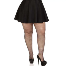 LEG AVENUE - MEIAS DE MALHA CRISTALIZADA PRETAS PLUS SIZE - Sexshoptuga  Sexshoptuga 